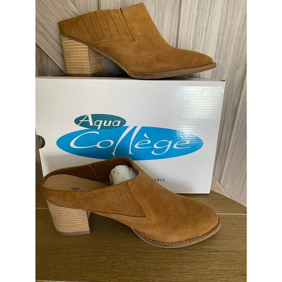NIB Aqua college Nan size 10 camel suede waterproof - Picture 1 of 6